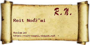 Reit Noémi névjegykártya